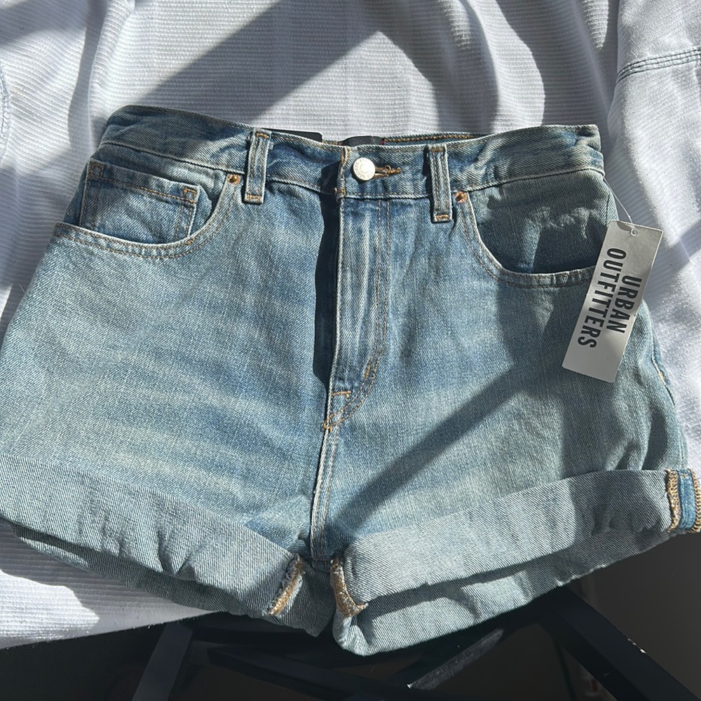 BDG high rise denim shorts